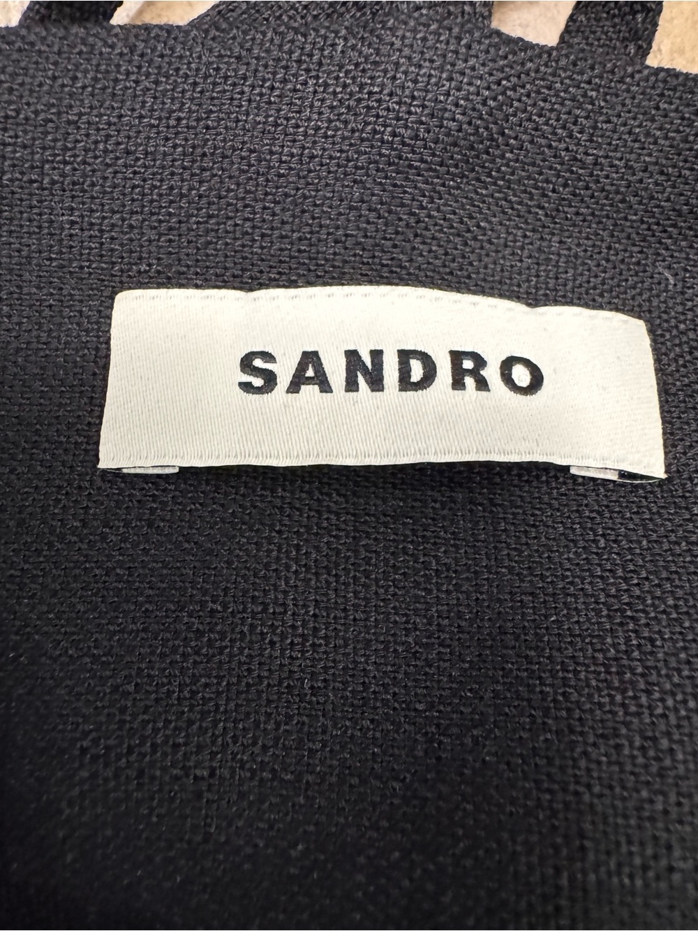 Sandro Black V-Neck Crop Top - Picture 4 of 5